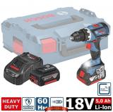 Аккумуляторная дрель-шуруповёрт Bosch GSR 18V-60 C (06019G1100) бесщет, 2 акк. 5 А/ч, L-Boxx