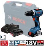 Аккумуляторная дрель-шуруповёрт Bosch GSR 18V-65 (06019N3000) бесщет, 2 акк. 2 А/ч, чемодан