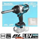 Аккумуляторный гайковерт Makita DTW1005Z (18V, 1360Нм, удлиненный хвостовик 3/4", без аккумуляторов)